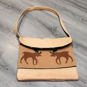 UNIQUE Upcycled Pendleton Raw Leather Crossbody Bag